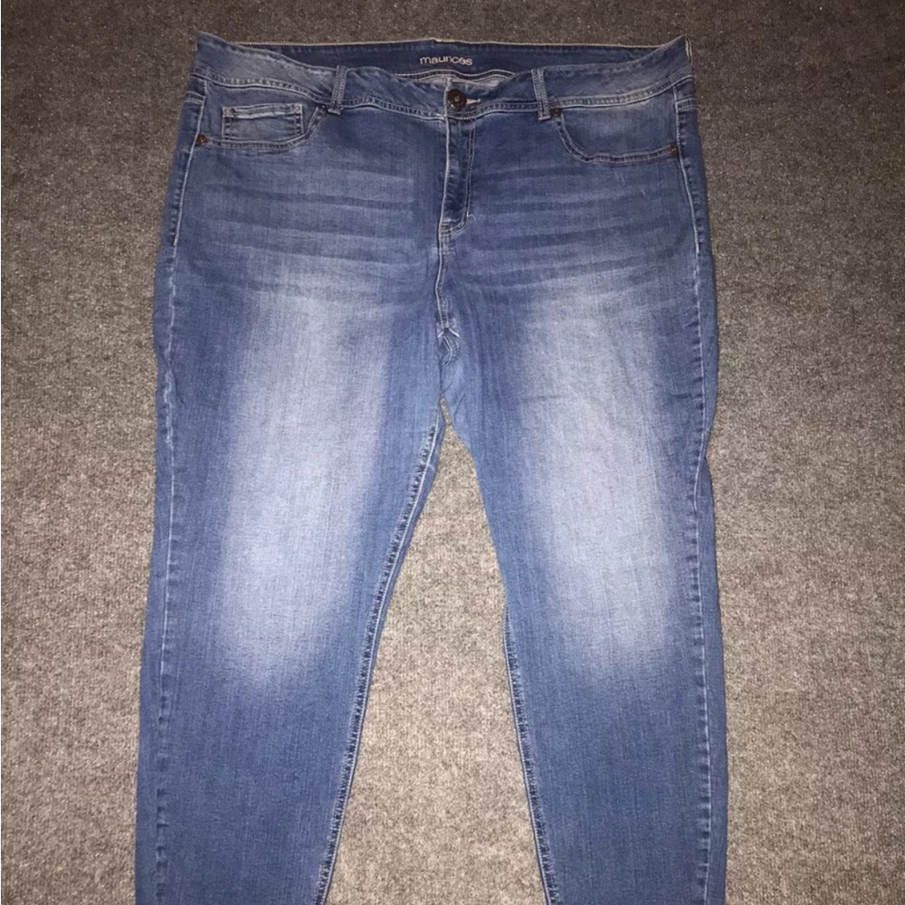 maurcies jeans size 24 woman’s plus skinny raw hem stretch Pockets